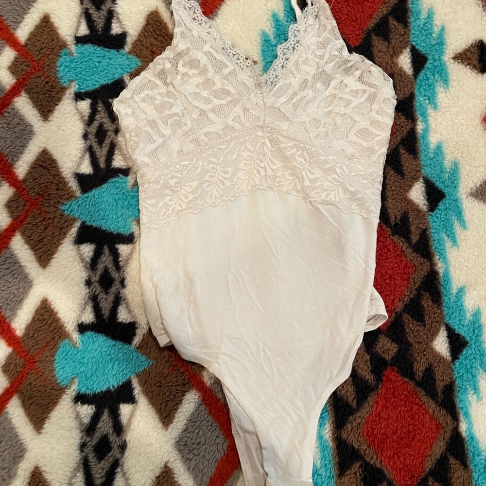 White thong western bodysuit